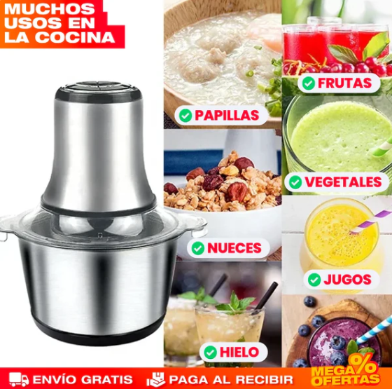 MOLINO PICADOR ELÉCTRICO ACERO INOXIDABLE 🔥2 LITROS🔥 (TAMAÑO GRANDE)