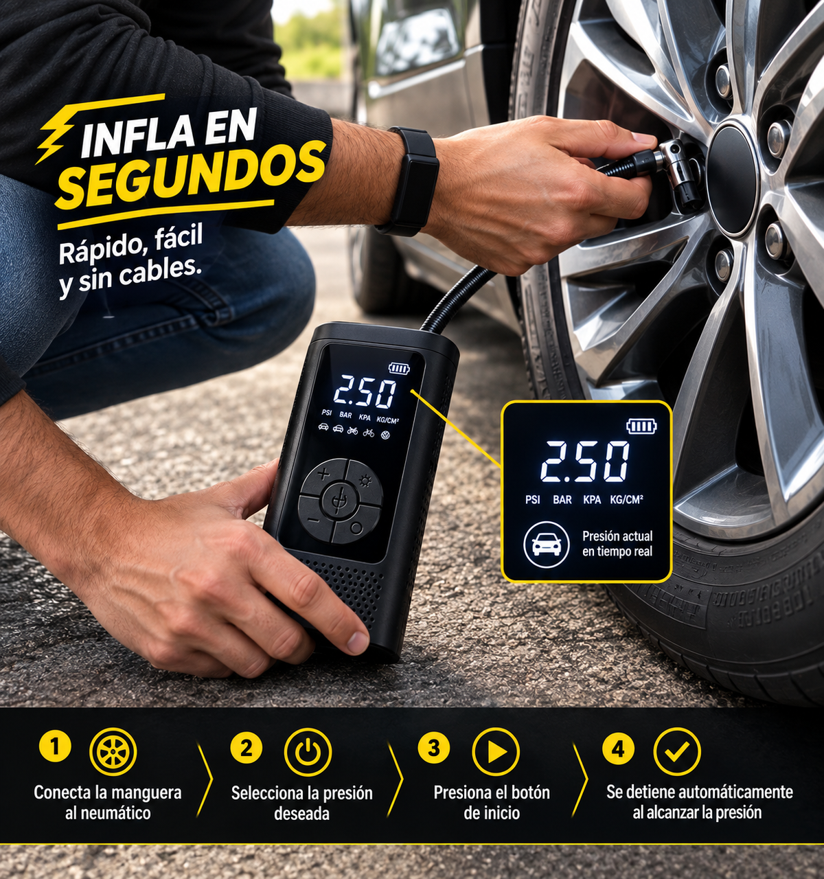 🚗 Mini Compresor Inalámbrico Portátil