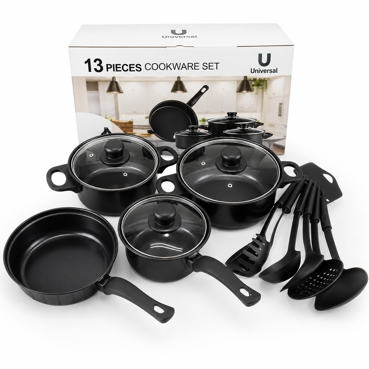 🔥 ¡LIQUIDACIÓN DE STOCK! Juego de Ollas de 13 Piezas Antiadherentes 🍲 ¡Llévalo por solo $59,90!