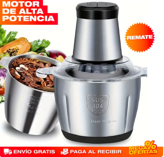 MOLINO PICADOR ELÉCTRICO ACERO INOXIDABLE 🔥2 LITROS🔥 (TAMAÑO GRANDE)