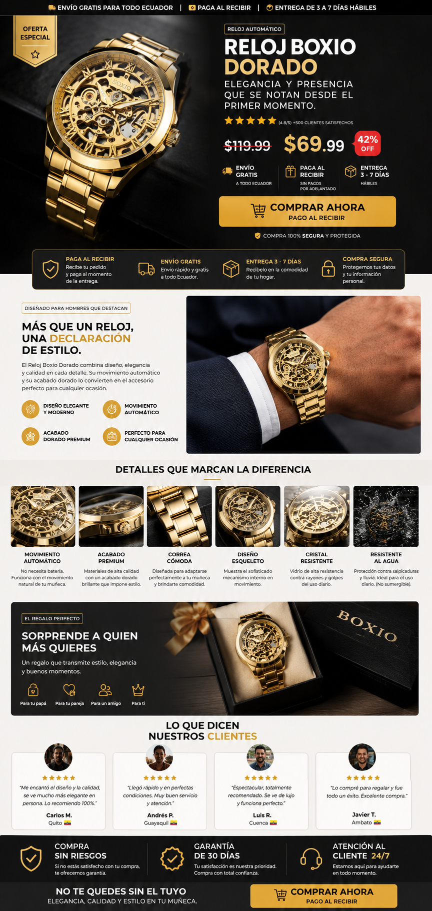 ⌚ RELOJ BOXIO DORADO — ELEGANCIA Y PRESENCIA EN TU MUÑECA
