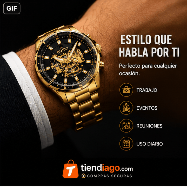 ⌚ RELOJ BOXIO DORADO — ELEGANCIA Y PRESENCIA EN TU MUÑECA